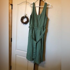 Not Perfect Linen Leila dress size large green new